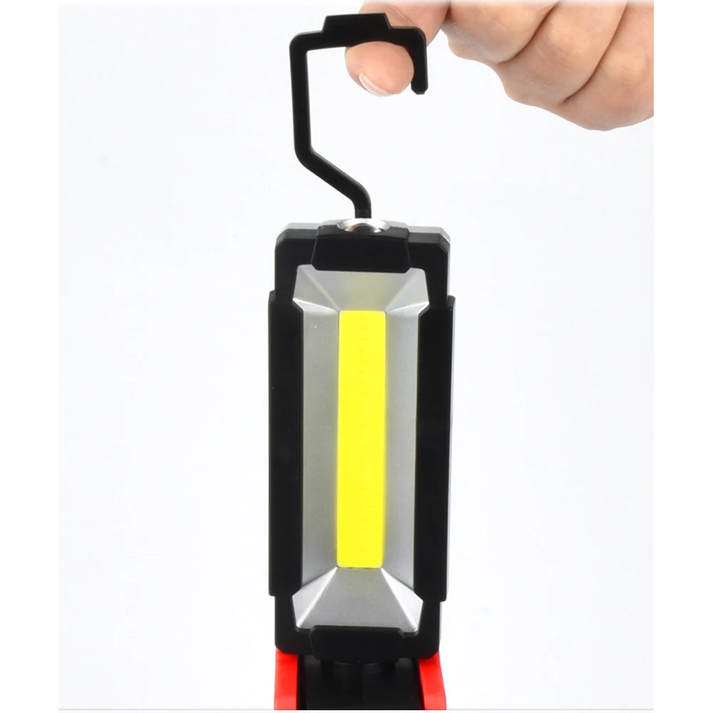 New Portable COB LED Flashlight USB Rechargeable Work Light Magnetic Lanterna Hanging Lamp with Built-in Battery Camping Torch