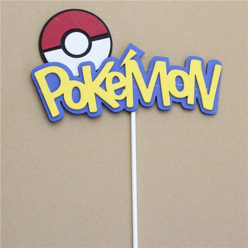 Anime Pokémon Cake Topper, Pikachu Figure Toy Set, Happy Birthday Party, Suprimentos de Decoração, Ornamento para Criança, Presente do Menino, 13 peças por conjunto