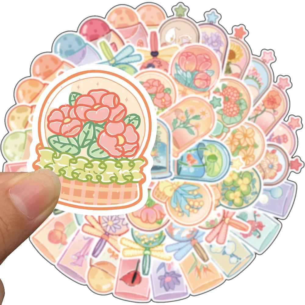 10/30/50pcs Cartoon Ins Cute Flower Graffiti Stickers decalcomanie estetiche giocattolo per bambini Scrapbook diario telefono Laptop adesivo