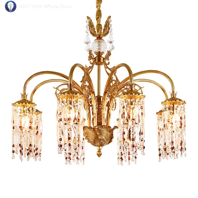 

European Style High End Brass Crystal Decorative Pendant Light, Ideal For Bedroom, Living Study Dining Hotel Aisle