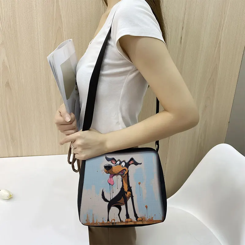 Cute Animal Cat Dog Highland Cow Print Shoulder Bag Women Handbags Ladies Crossbody Bag Casual Clutch Messenger Bag