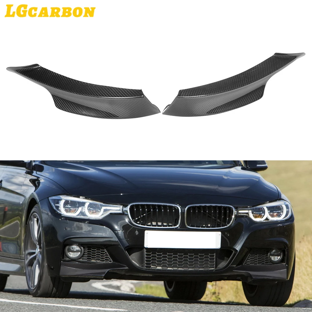 LGcarbon E90 M Package Dry Carbon Front Splitters Add on Style Front Flaps Fit For BMW 3 Series E90 LCI MT Bumper