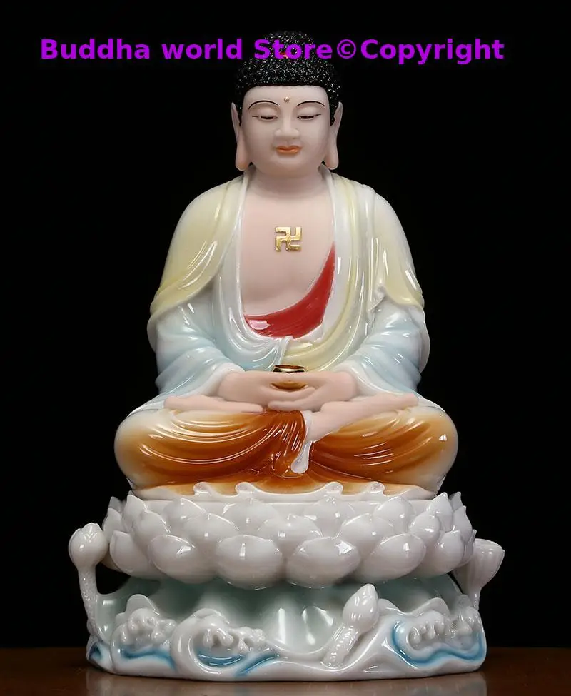 

High grade Buddha statue Buddhism Sakyamuni Amitabha Efficacious protection HOME shrine altar FENG SHUI statue