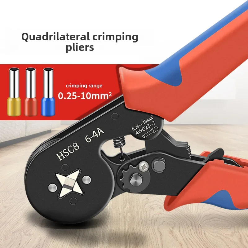 Ve Tube Terminal Crimping Wire Ear Copper Nose Electrical Wire Joint Pliers 4/6 Edge Insulated Cold Press Connector