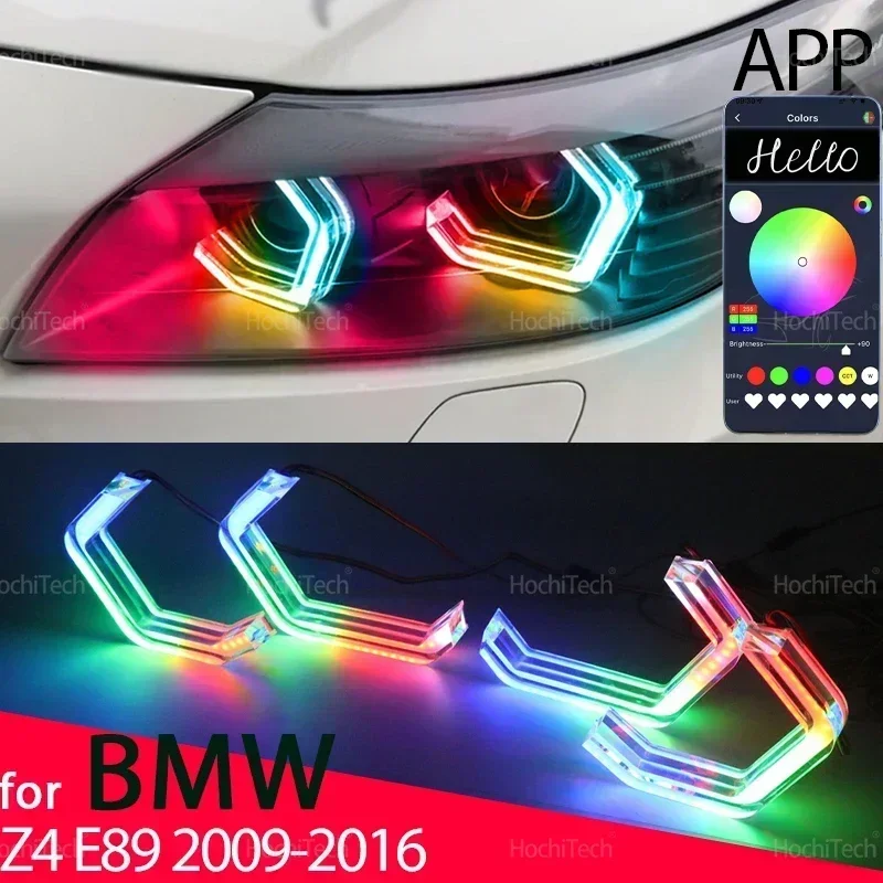 High Quality RGB Dynamic Revolving Angel Eyes LED APP Control Sequential Flowing Multicolor Car Rings for BMW Z4 E89 2009-2016