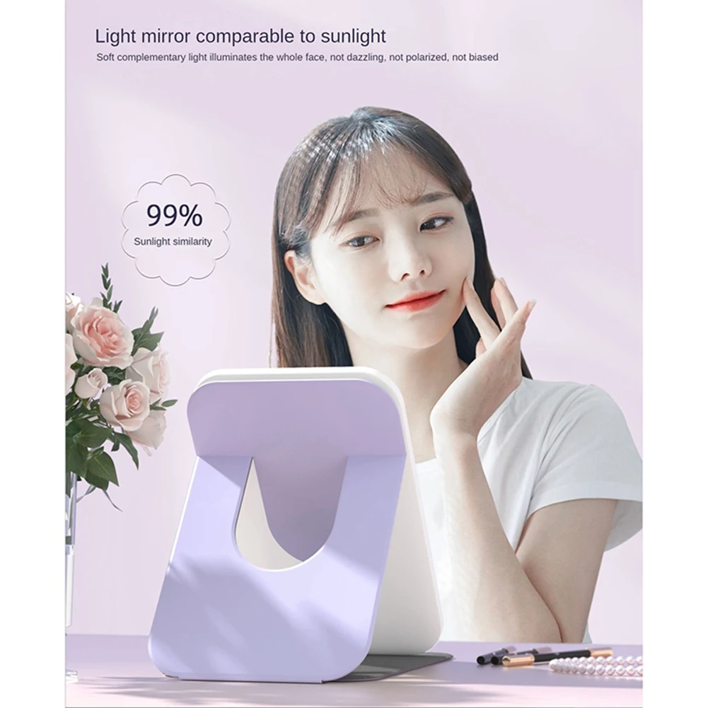 One Click Three Color 360 Degree Rotating Magnetic Control Model Live Mirror With LED Light Vanity Mirrors