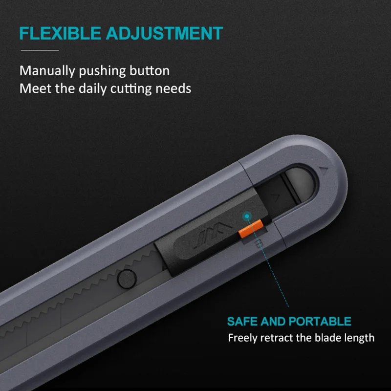 Jimihome 0.79 polegada snap fora da lâmina retrátil caixa de papel cortador faca utilitário faca de bolso ferramentas de fornecimento de escola de aço carbono