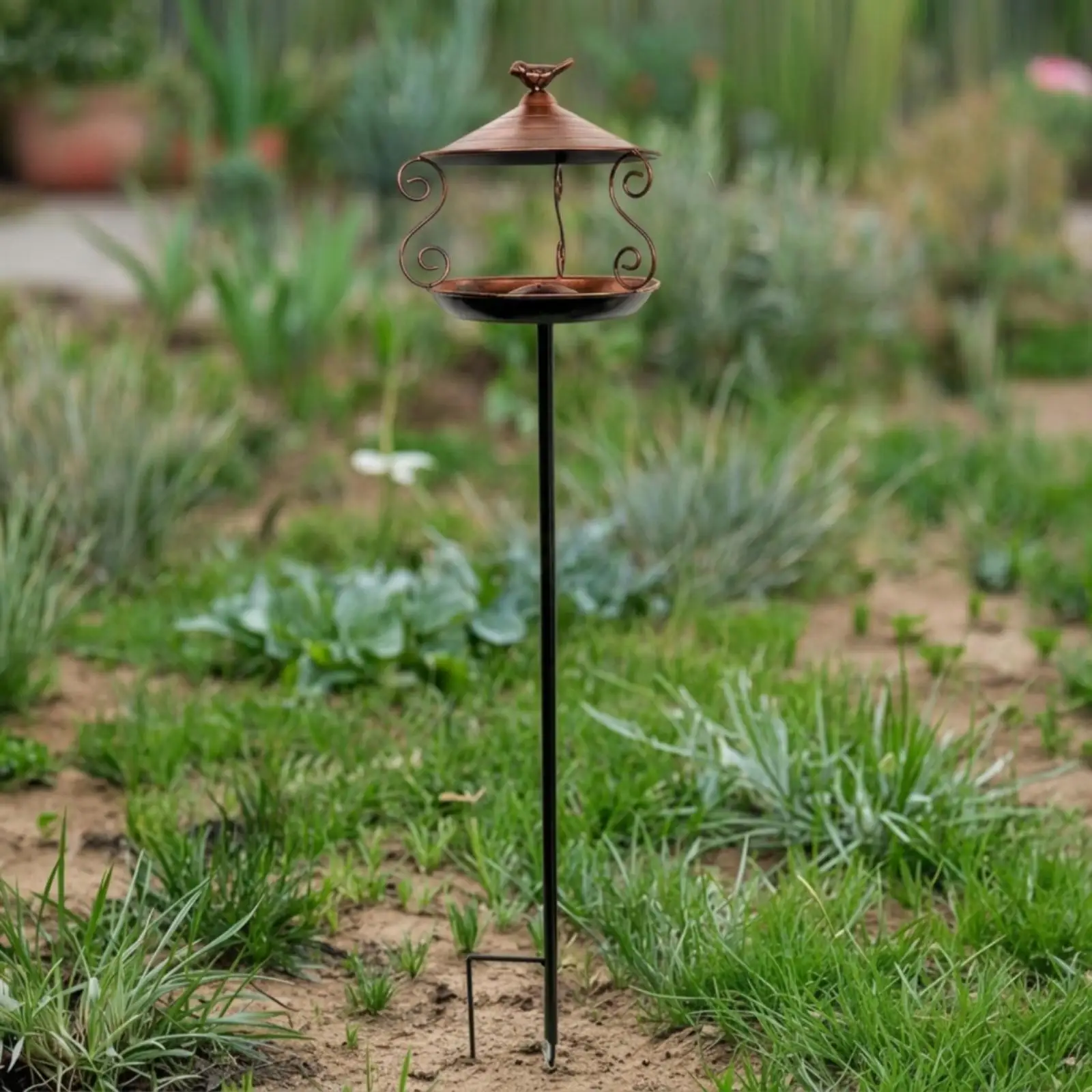 Bird Bath Bowl Outdoor Bird Feeder with Stake Easy to Use for Gardeners, Garden, Yard, Flower Bed