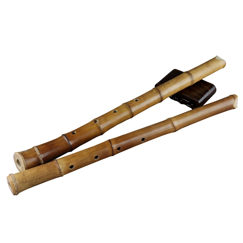 5 Holes Japan Style Shakuhachi D Key Musical Instruments Bamboo Flute With Root Woodwind Instrument