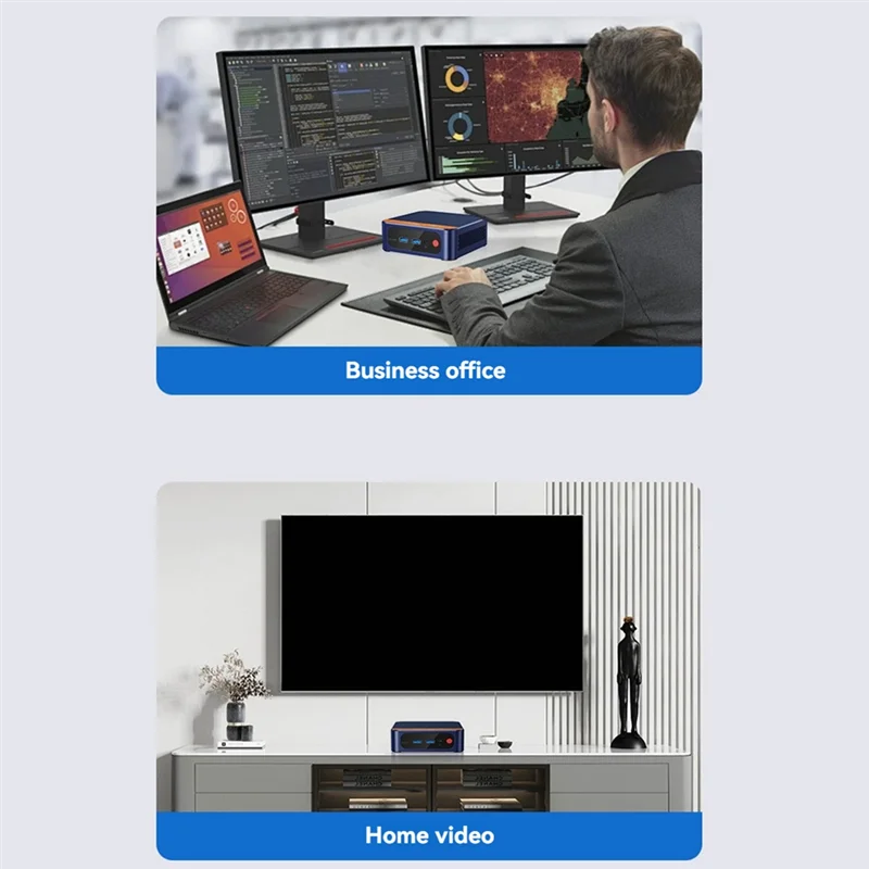 Hohe Qualität-Mini PC Twin Lake DDR4 8GB RAM 128GB SSD Für Win11 Pro WIFI6 BT Desktop Gaming Computer UNS Stecker