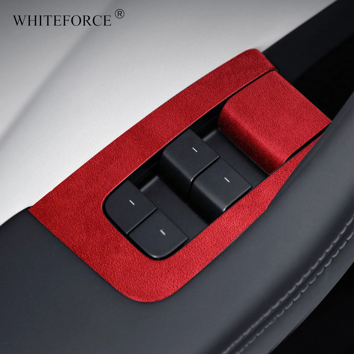 

For Tesla Model Y Juniper Door Window Lift Button Panel Suede Sticker Tumbled Leather Model 3 Highland Glass Lifting Sticker