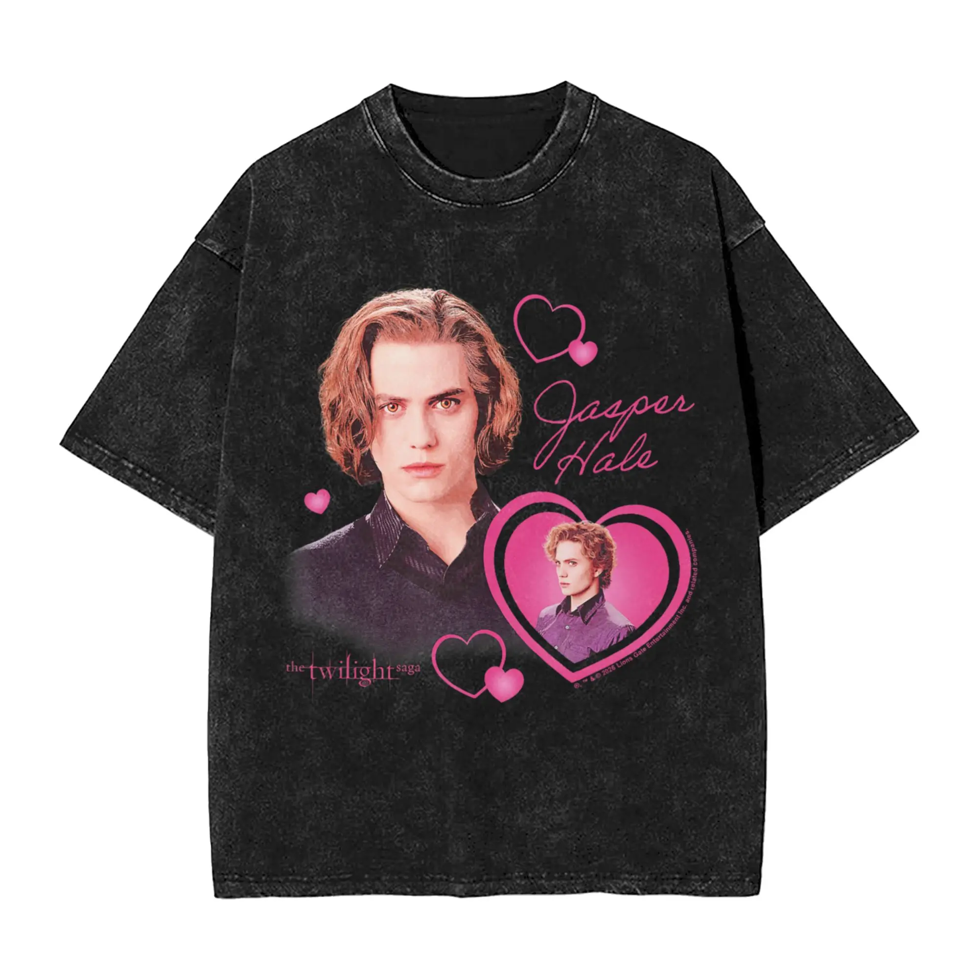 Twilight Jasper Hale Hearts T Shirt Vampire Crush Movie T-Shirts Short Sleeve Streetwear Tops Summer Cotton Crewneck Clothes