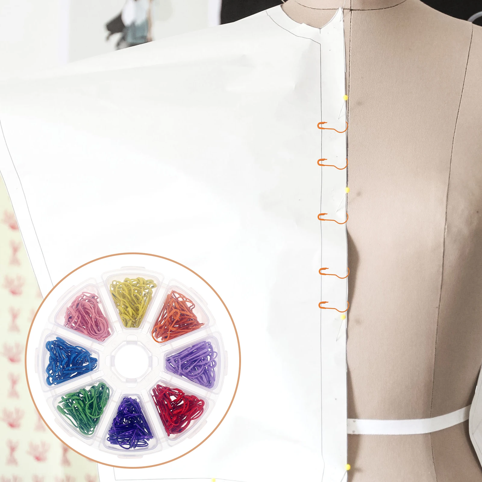

320 Pcs Colorful Metal Gourd Shape Safety Clothing Tag Fixing Sewing Crafts Mini for Fashion Accessories