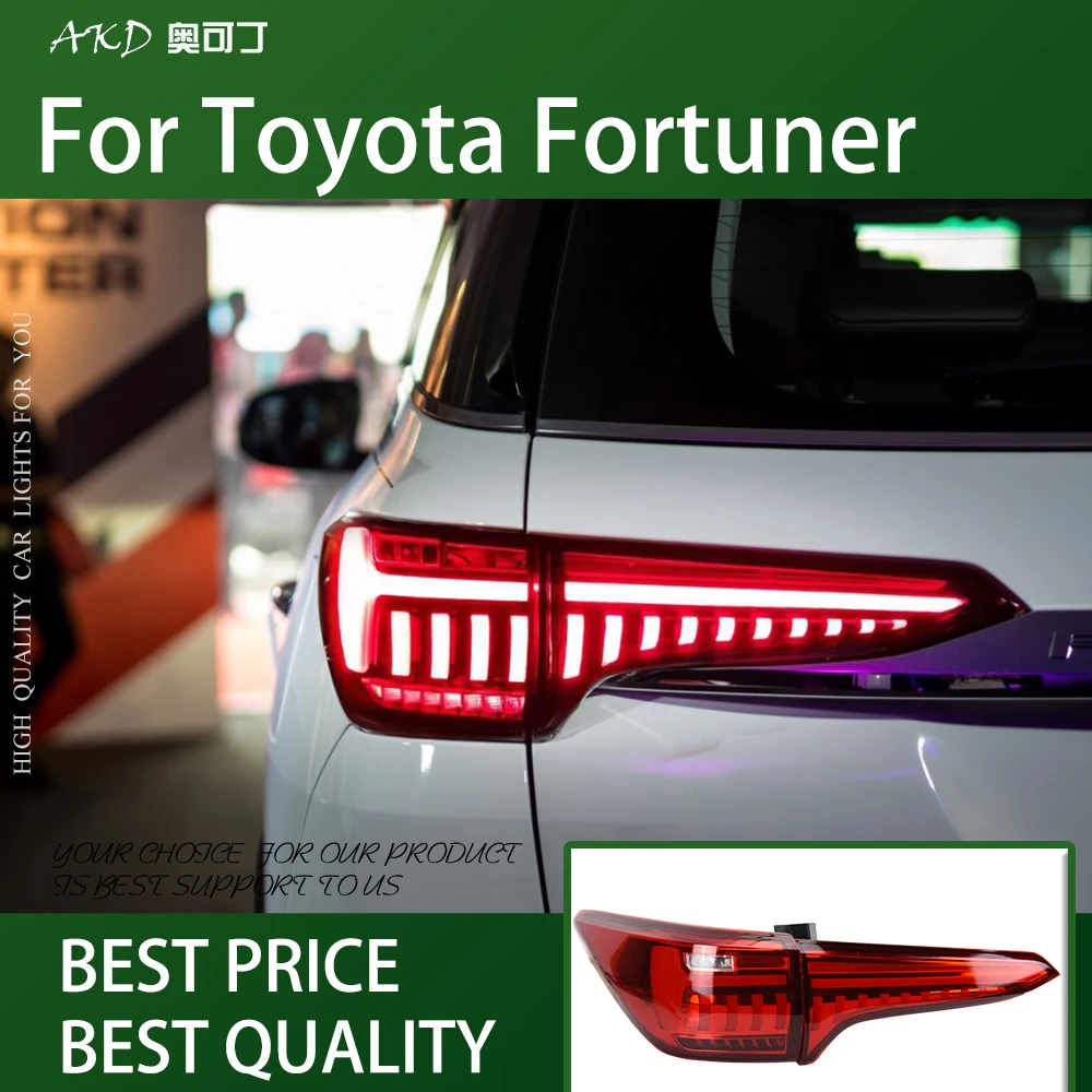 For Toyota Fortuner Tail Lamp 2016-2020 Led Fog Lights DRL Day Running Light Tuning Car Accessories Fortuner  Tail Lights