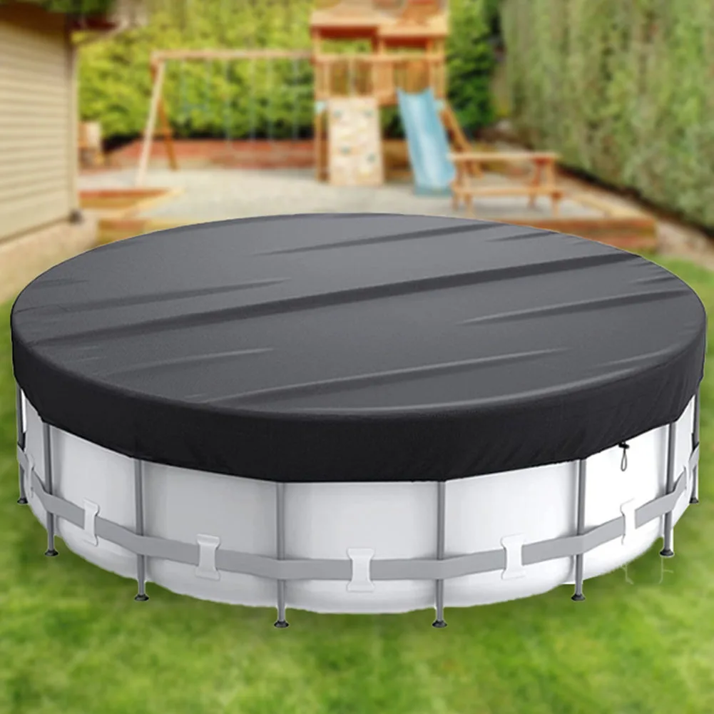 Round Pool Cover Solar Covers For Above Ground Foldable Outdoor Swimming Pools Equipment Accessories Polyester Durable Practical