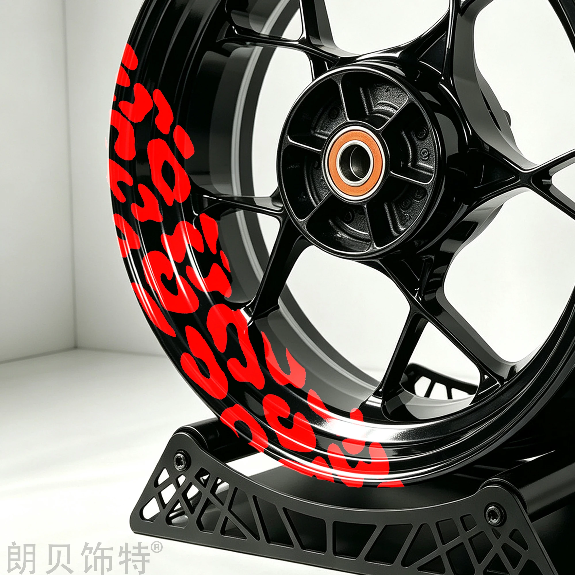 1PC Leopard Print Motorcycle Wheel Stickers Hub Decal Rim Stripe 17 Inch Fit for YAMAHA Honda Kawasaki Suzuki BMW KTM Triumph