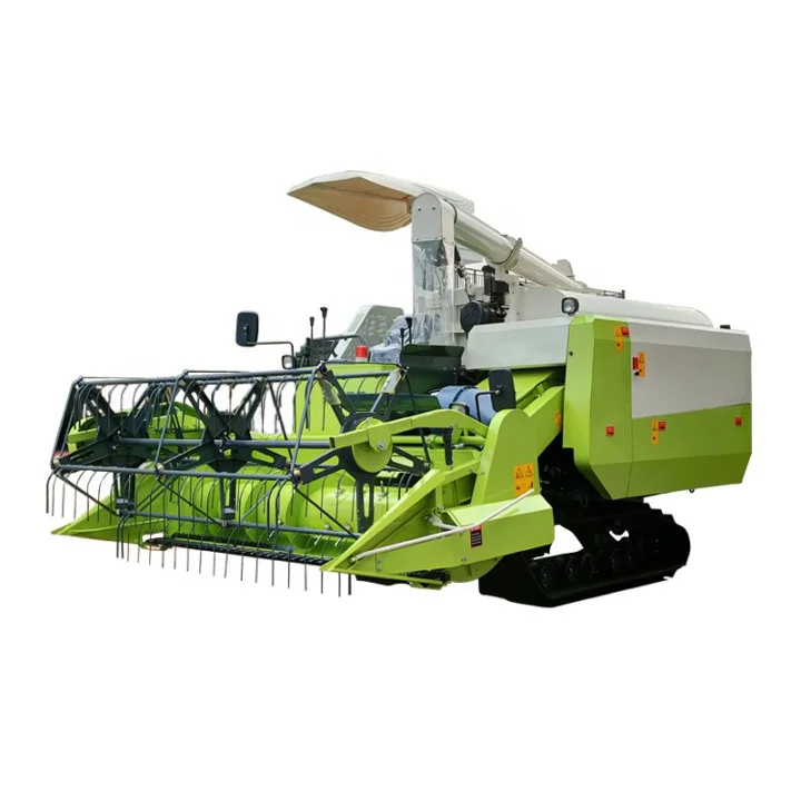 Tracked Grain Combine Harvester Large Screening Area Effectively Separates Grain From Chaff Straw And Farm Field Soil Debris