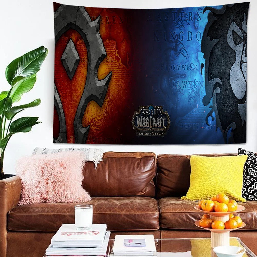 World Of Warcraft Colorful Tapestry Wall Hanging Hippie Flower Wall Carpets Dorm Decor Japanese Tapestry