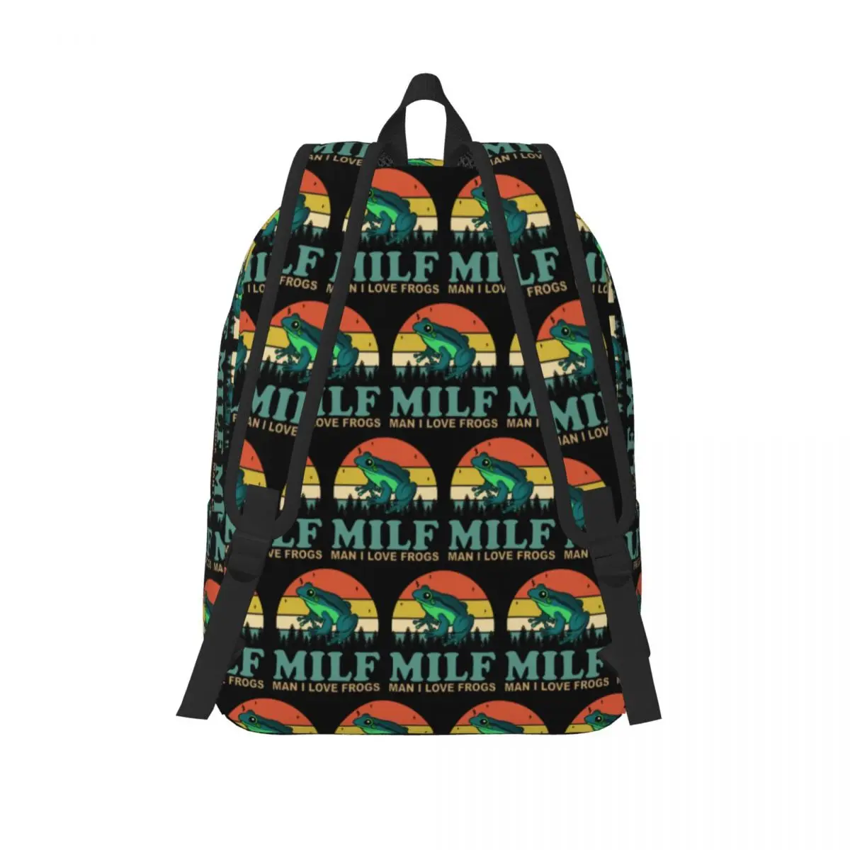 رجل أحب الضفادع MILF قائلا عشاق البرمائية على ظهره Daypack الأطفال BookBag حقيبة مدرسية حقائب كتف للرجال والنساء