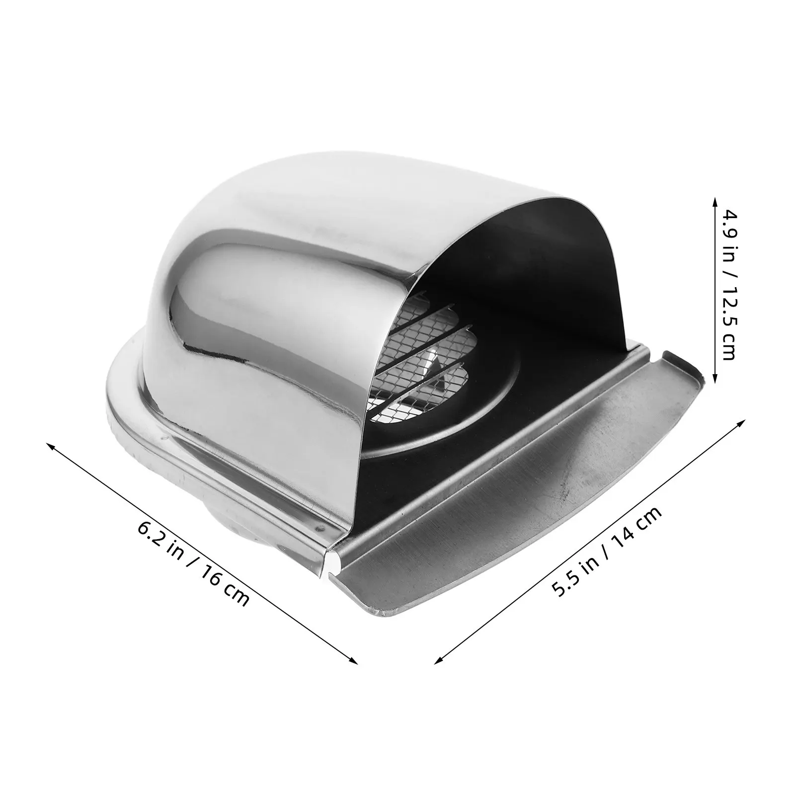 Stainless Steel U-Shaped Vent Cover Rainproof Hood Exhaust Air Ventilator Wall Vent Hole Air Intake Ventilation