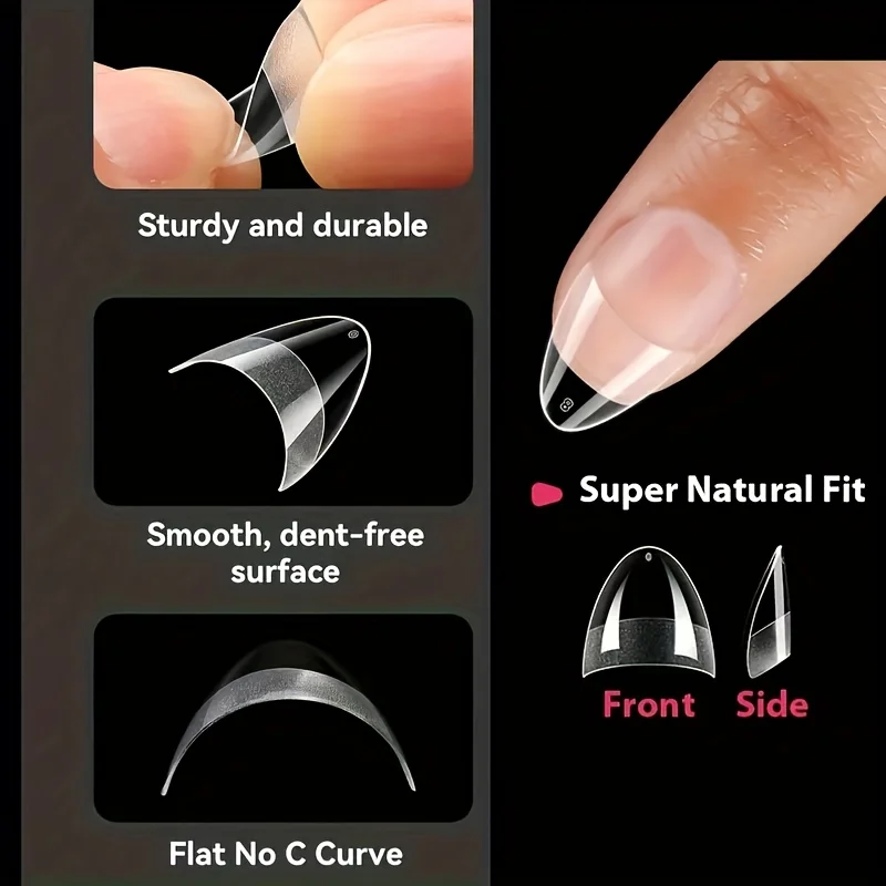 120/240 قطعة نصف غطاء اللوز الأظافر وهمية نصف ماتي قبل برتقالي الاكريليك الأظافر اضافية قصيرة اللوز شكل هلام مسمار نصائح 12 أحجام