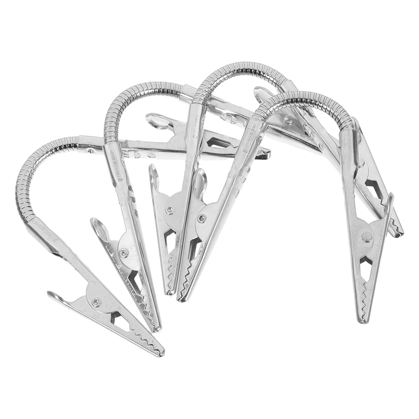 

4pcs Flexible Metal Double Head Clips Adjustable Picture Holders For Photo Memo Table Numbers Price Tags Sturdy Base Long Hose