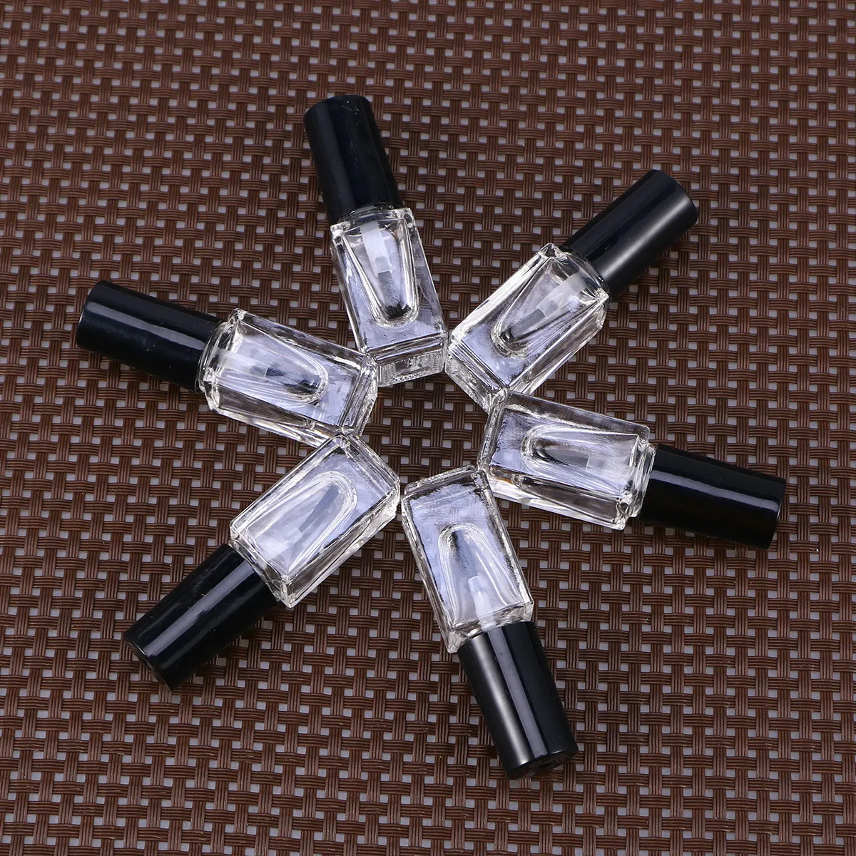 20Pcs Nail Polish Bottles Glass Empty Transparent Square Container Mini Size for DIY Nail Art Travel Business Trip Use