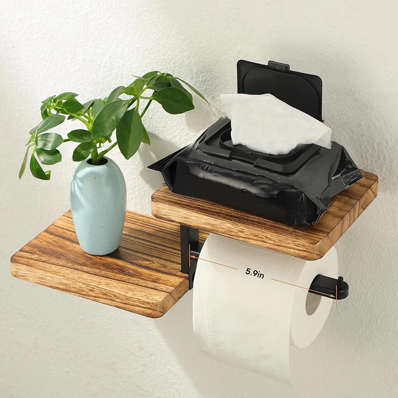 

1pcs Wooden Paper Towel Holder Space Saving Countertop Organizer with Vertical Paper Towel Storage for Kitchen and Bathroom