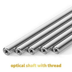 2PC linear shaft OD8/10/12/16/mm Length100-550mm with two ends of M4/M5/M6 thread hole depth of 8-16mm Chromed Harden Rod Shaft