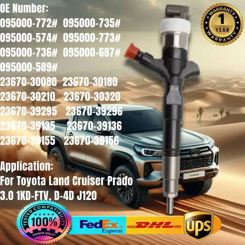 

Fuel Injector 095000-5890 095000-5891 23670-30080 23670-39135 23670-39136 for Toyota Hulix Land Cruiser Prado 3.0 D-4D 1KD-FTV