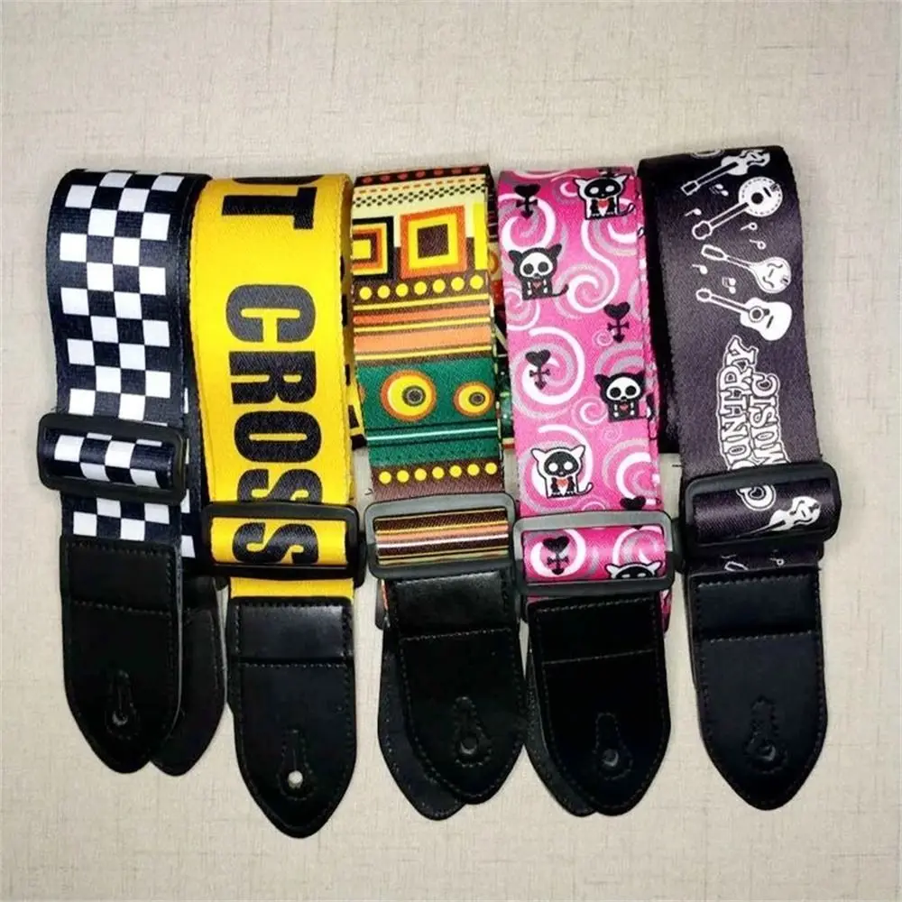 Ethnic Style Widened Classical Guitar Leather Head Guitar Strap Guitar Shoulder Strap Acoustic Guitar Strap Guitar Belts