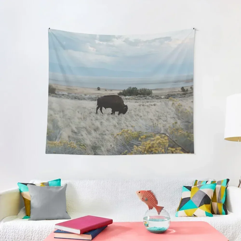 

Bison in the field Tapestry Wallpapers Home Decor Aesthetic Room Decor Korean Tapestry