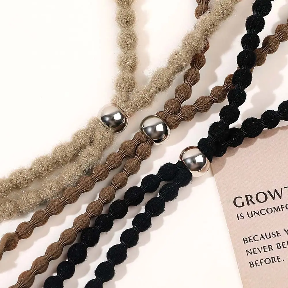 

Эластичные резинки для волос с бусинами, африканские резинки-шнурки, скользящие держатели для хвоста, корейские скранчи, длинные мягкие повязки на голову