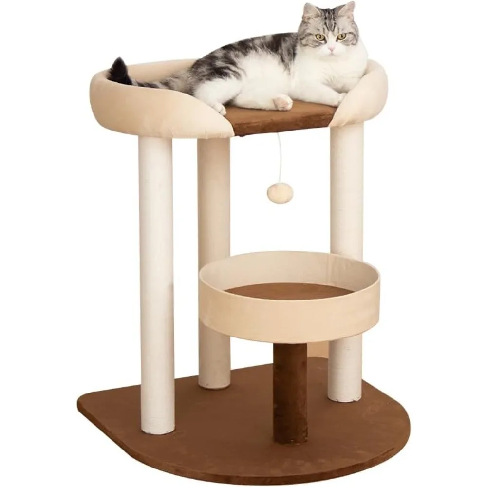 

Indoor Cat Tree - Multi-Level Climbing Activity Tower with Scratching Posts, Large Cat (71cm White)