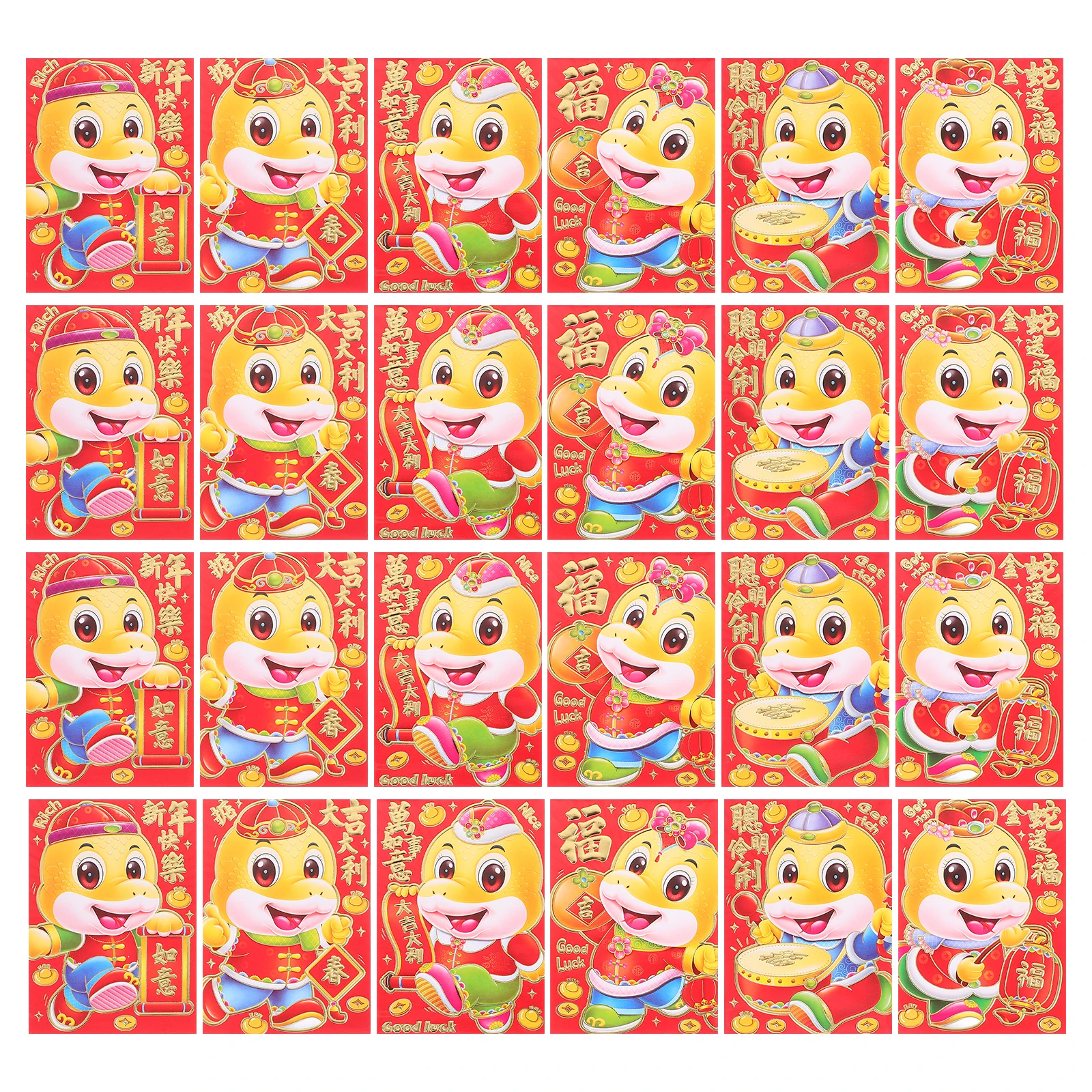 

60Pcs Versatile Chinese Red Envelopes Snake Year Lucky Money Packets Festive Gift Envelopes For New Year And Special Events