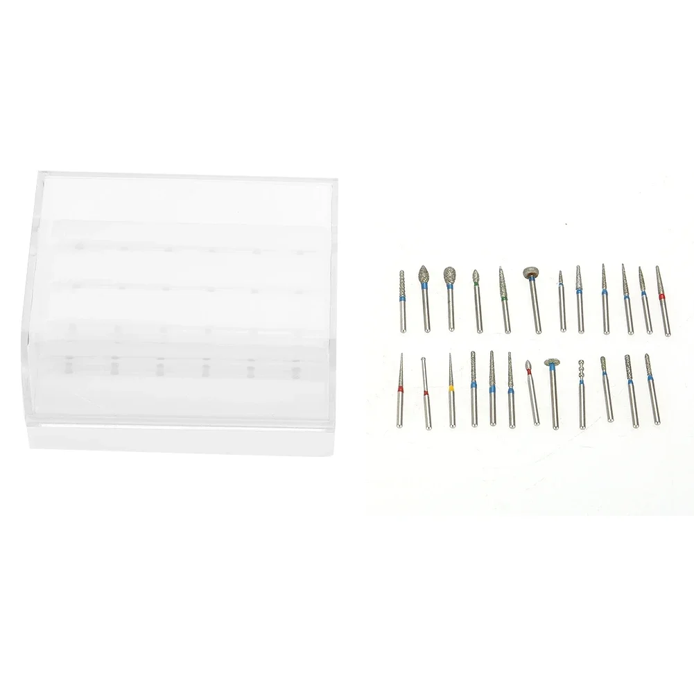 24 Holes Dental Burs Holder + Dental Disinfect Aluminium Instrument Diamond Burs Drill High Speed Block Box Teeth Whitening Tool