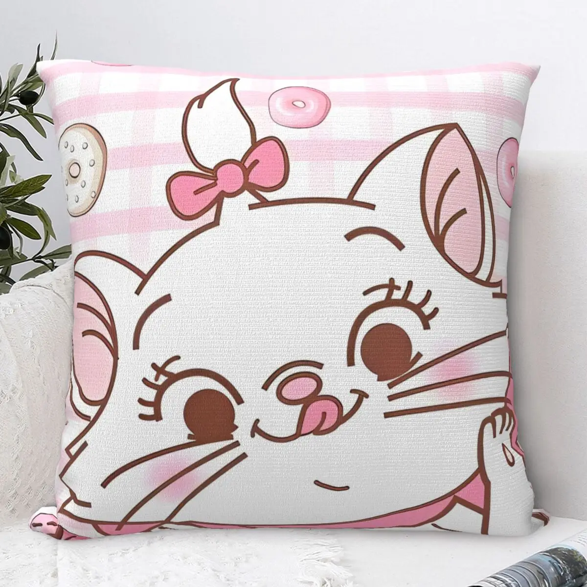 

Pillow Case Marie Cat Soft Pillow Cover Novelty Cushion Cover Custom DIY Pillowcases For Sofa Home Decoration