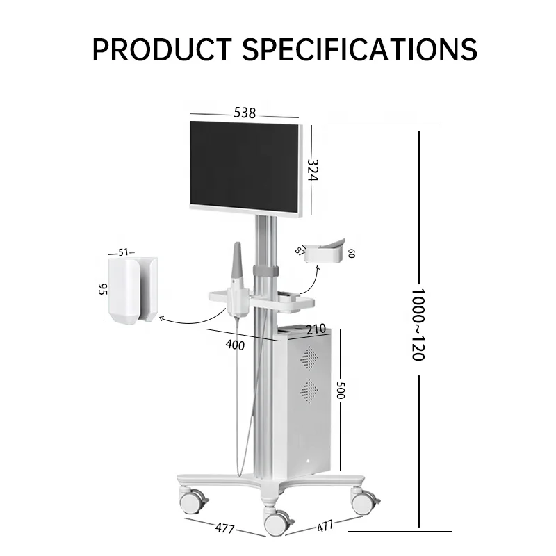 Airow Luxurious Medical Cart All-in-one Screen PC Computer 23.8 Inch Mobile Dental Trolley for Dental Clinic Beauty Salon