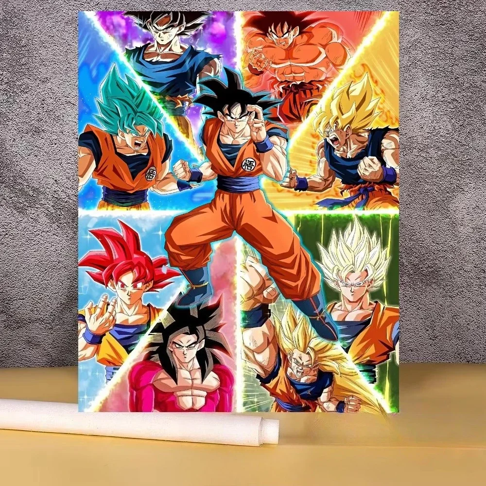 5D DIY Diamond Painting Kit D-Dragon B-Ball Anime Character Art Full Drill Rhinestone Mosaic Wall Decor Craft Kit Home Gift