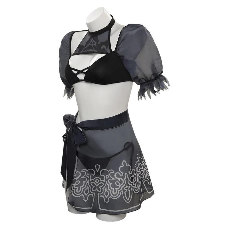 YoRHa No.2 Cosplay Women Costume Anime Game NieR:Automata Sexy Bikini Swimsuit Halloween Carnival Party Suit For Ladies Roleplay