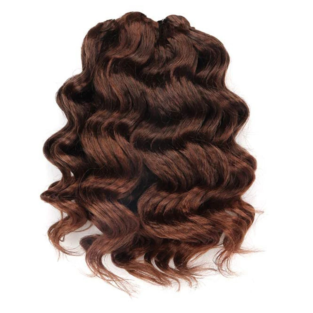 Ocean Wave Crochet Hair 9 Inch Ombre Orange Crochet Braids Synthetic Braiding Hair Extensions For Women