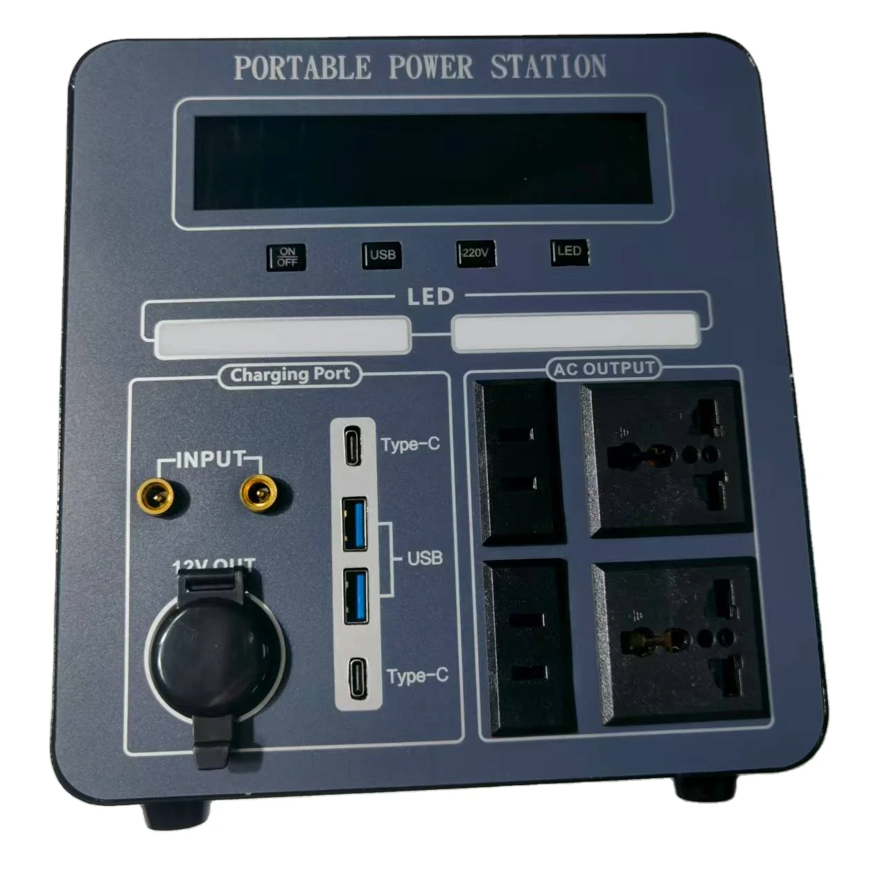 2000W Large Capacity Solar Power Station Bank 12V    Outdoor Lithium Ion Batteries Pack