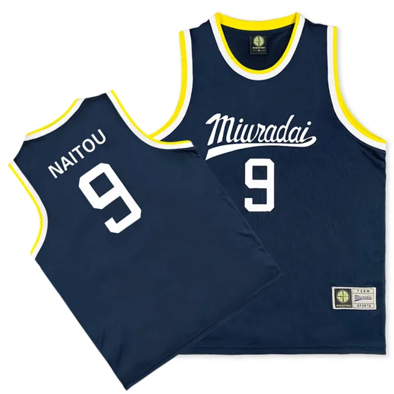 أنيمي مياواي #   9 قميص كرة السلة Naitou Tetsuya جيرسي كوسبلاي سريع الجفاف وجيد التهوية
