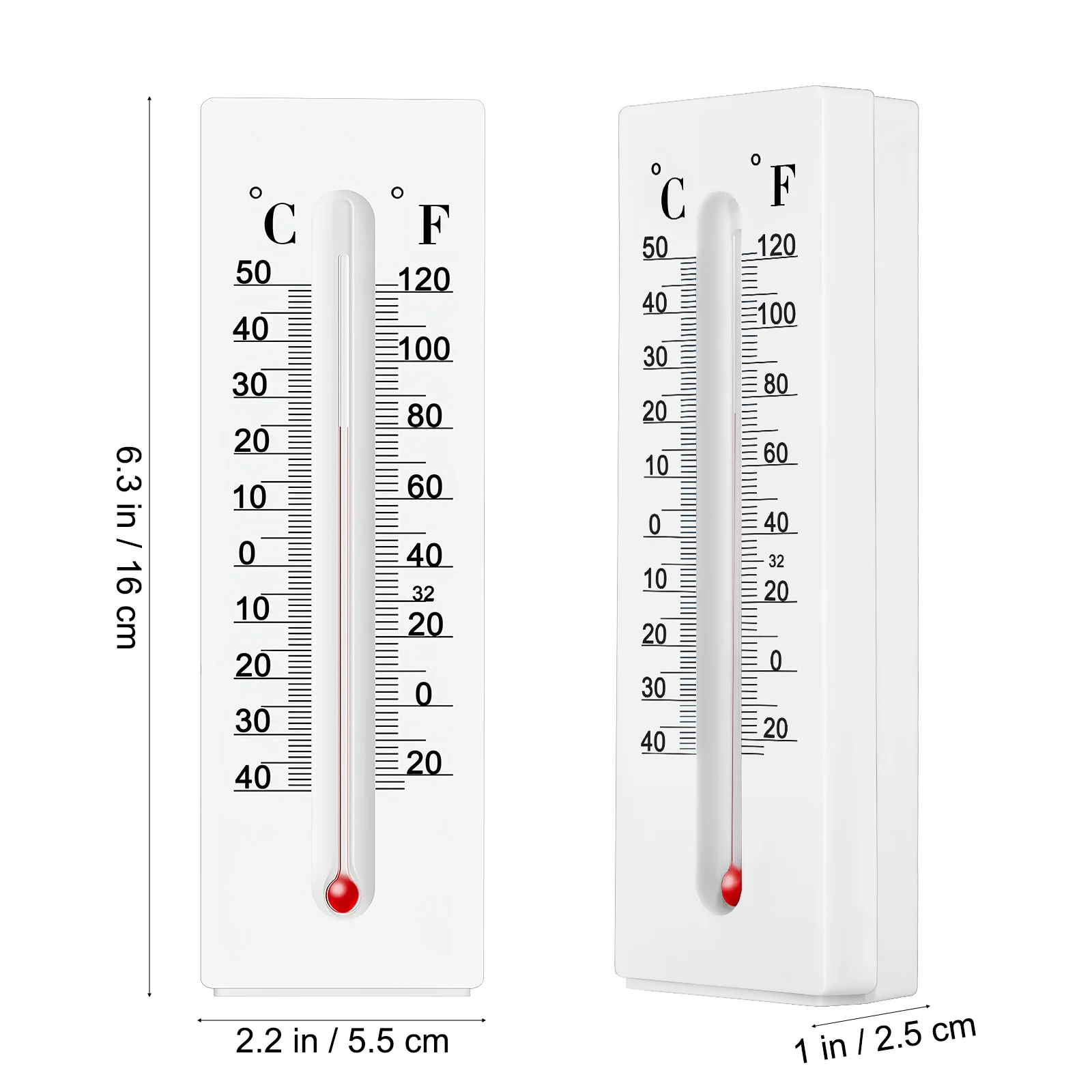 Wall Thermometer with Key Hider Secret Compartment Indoor Outdoor Vertical Dual Scale Temperature Reading Home Security Storage