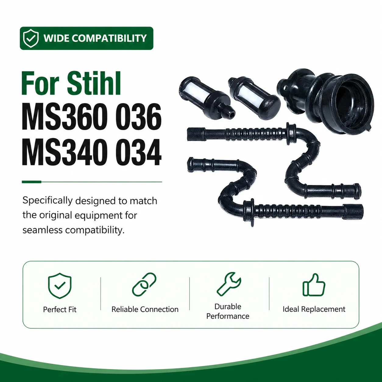 Fuel Filter Hose Intake Manifold Kit, Replacement Parts For Stihl MS360 036 MS340 034 Chainsaw, OEM 1127 358 7702 1125 141 2200