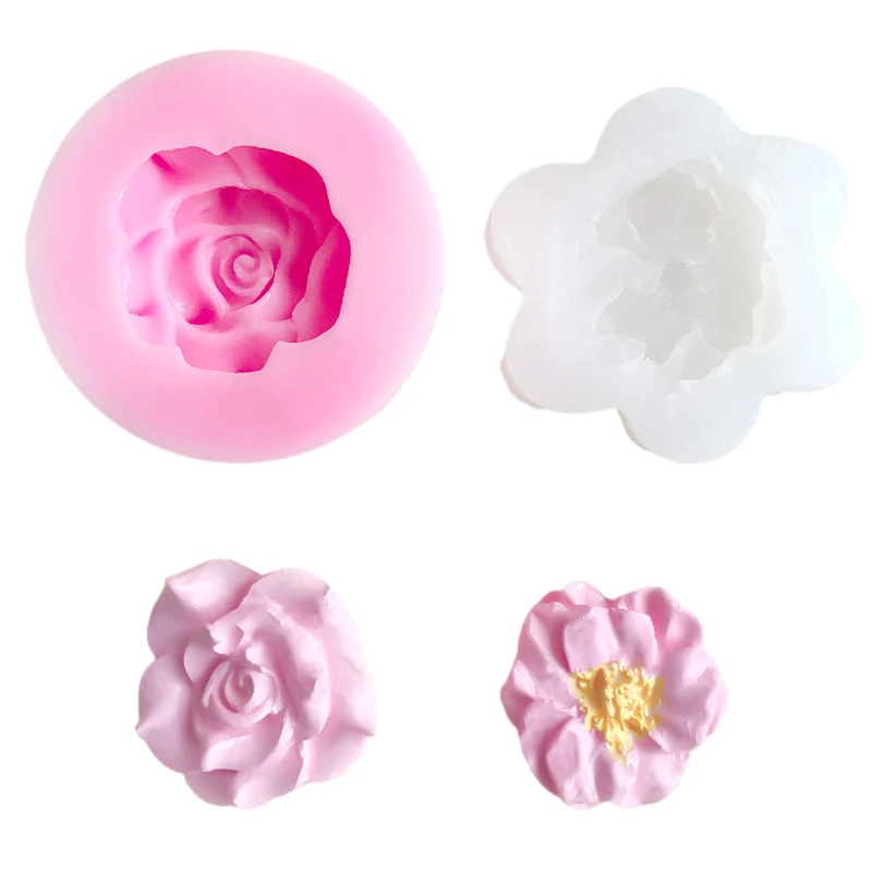 

Flower Silicone DIY 3D Cake Mold Fondant Soap Cupcake Candy Chocolate Jelly Decoration Baking Tool Moulds