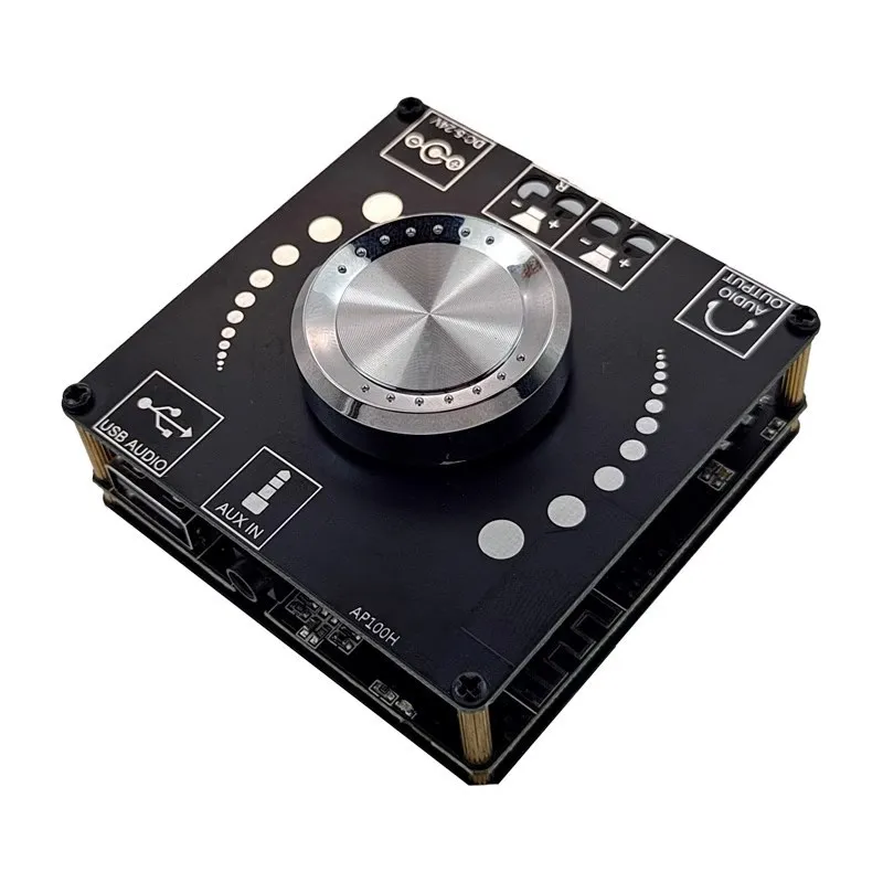 AP100H 100WX2 Bluetooth-compatible 5.0 Stereo Amplifier Board Module AUX USB Sound Card Digital Power Amp Amplificador