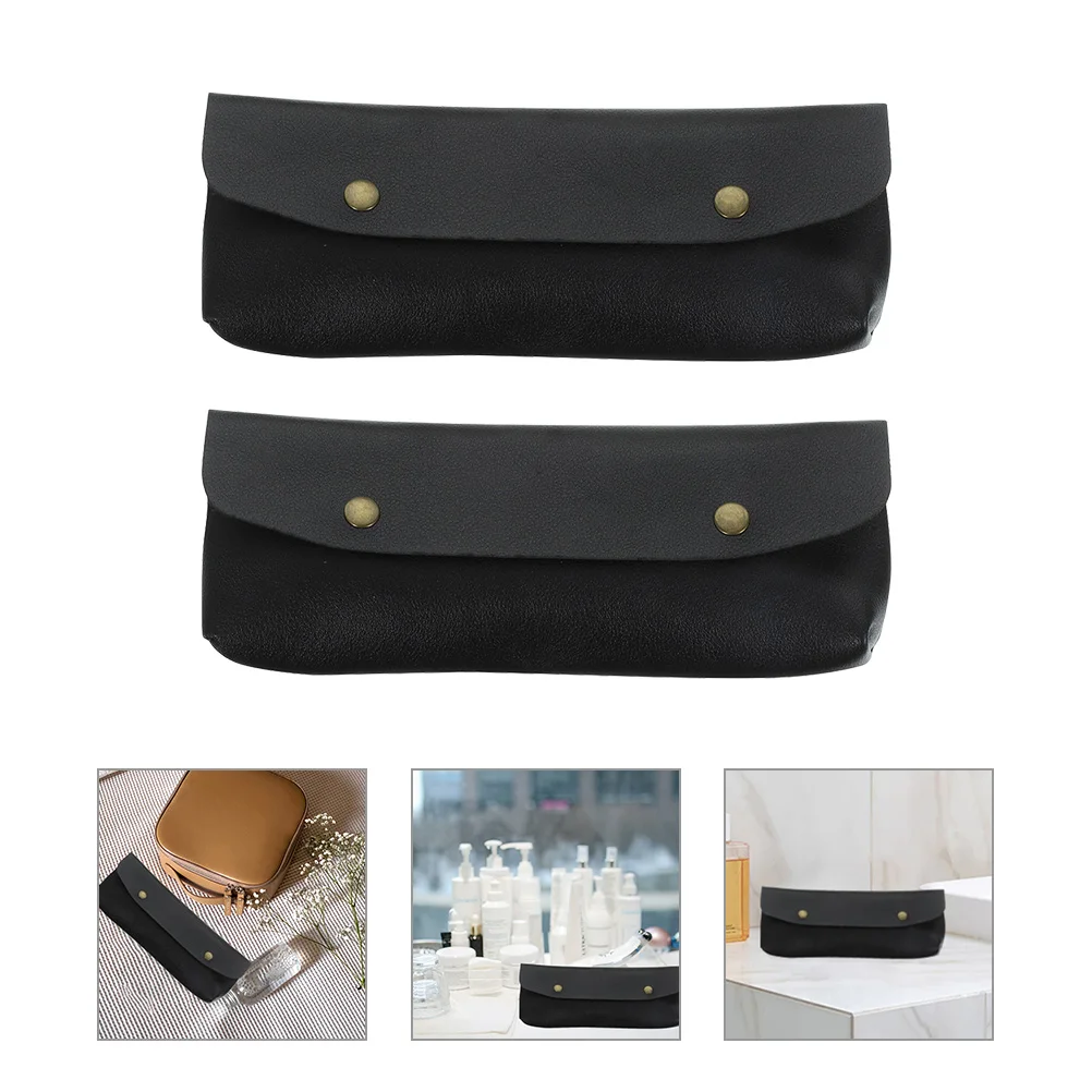 

2 Pcs Pencil Case Slim Pouch for Women Small Travel Makeup Bag Brush Driving Book