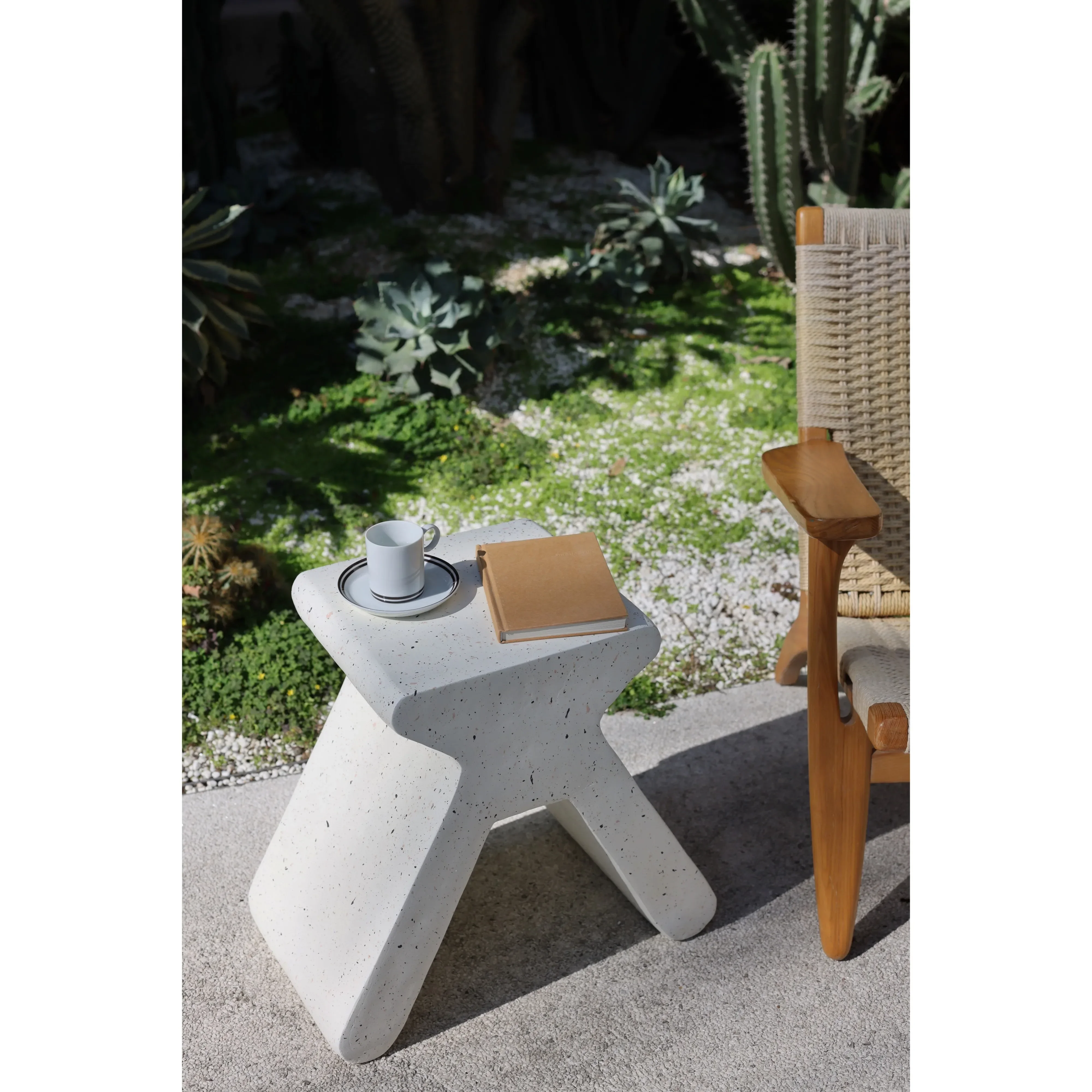 White Special-shaped Imitation Terrazzo Extremely Simple Modern Side Table Corners Art Design Cute Mesas Living Room Furniture