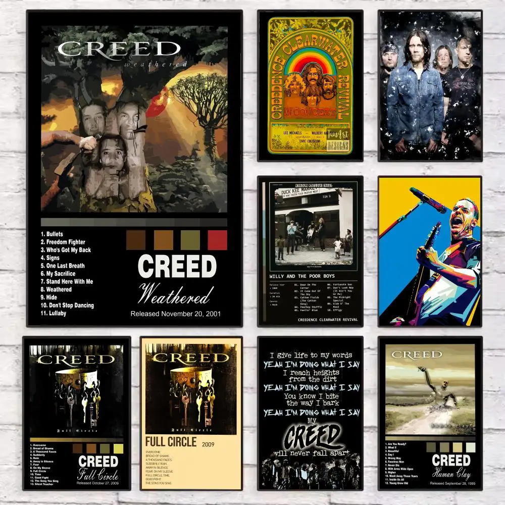 

Vintage Rock Star C-Creed Band Poster Wall Art Sticky for Living Room Bedroom Office Hallway Bar Home Decor Gift Idea